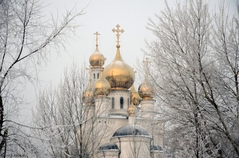 Преображенский храм Абакан зимой