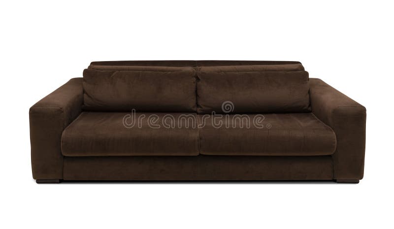 Современный темно-коричневый диван Минималистический диван, изолированныйна белом фоне Стоковое Фото - изображение насчитывающей валик, изолировано:165053288