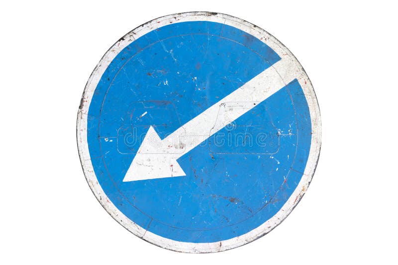 знак с белой и красной стрелкой