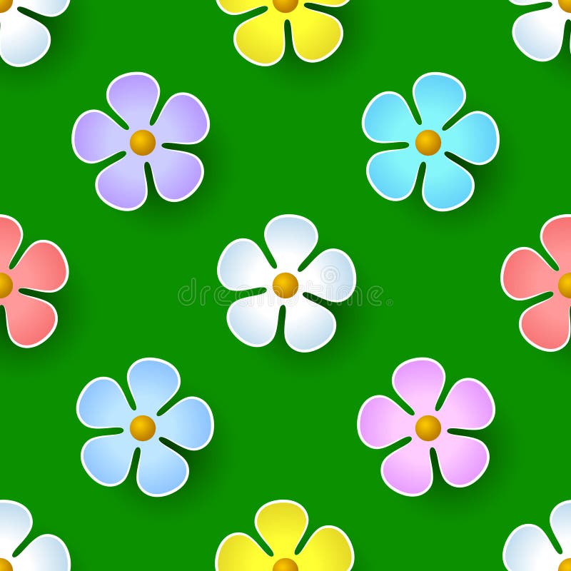 стилизованные цветы на зеленом фоне Иллюстрация вектора - иллюстрации  насчитывающей природа, малыш: 215976706