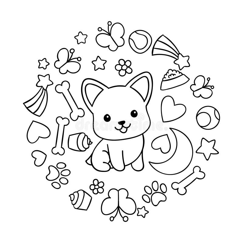 Корги раскраска для детей распечатать Doodles Стоковых иллюстраций и клипартов - (192,119 Стоковых иллюстраций) - Стра