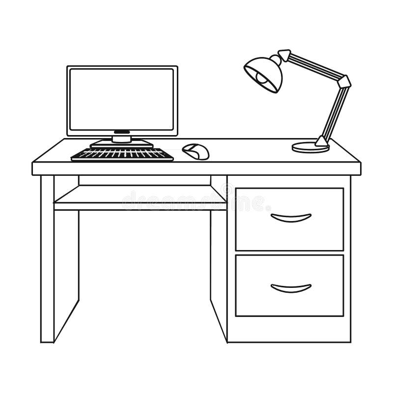 Как нарисовать стол компьютерный стол