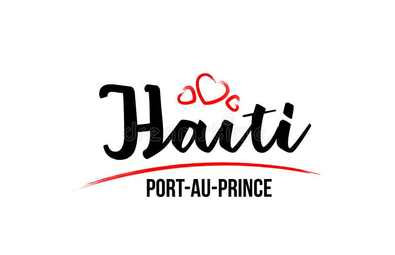 Strana Gaiti S Serdcem Krasnoj Lyubvi I Ee Stolica Port O Prens Dizajn Logotipa Illyustraciya Vektora Illyustracii Naschityvayushej Interer Element 164439199