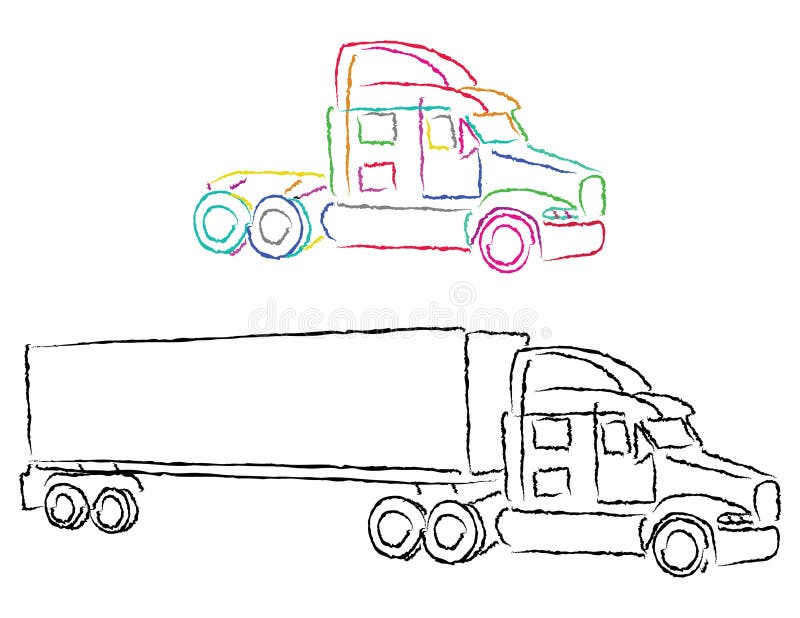 Рисуем с детьми грузовик