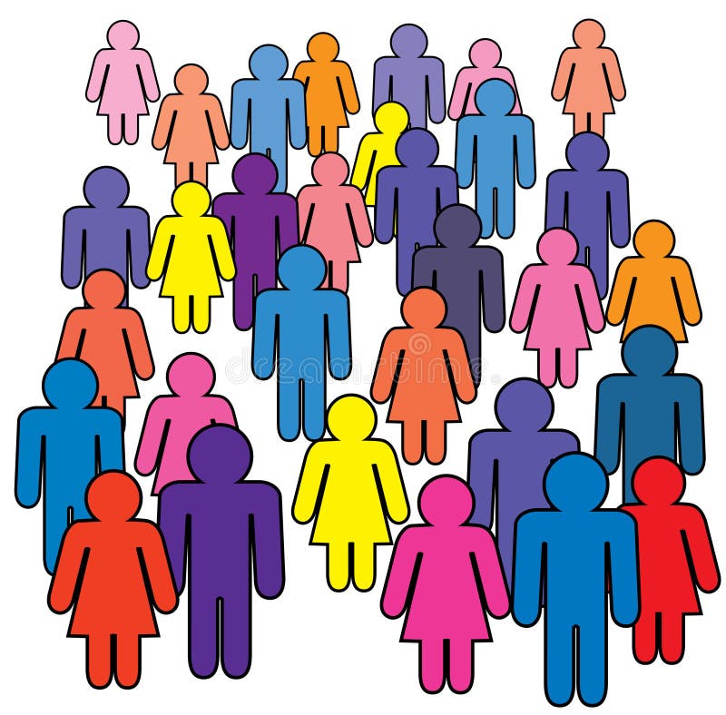 Много человечков рисунок