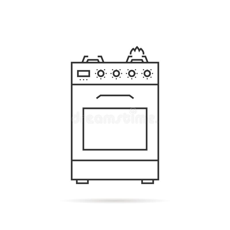 Как нарисовать плиту газовую плиту