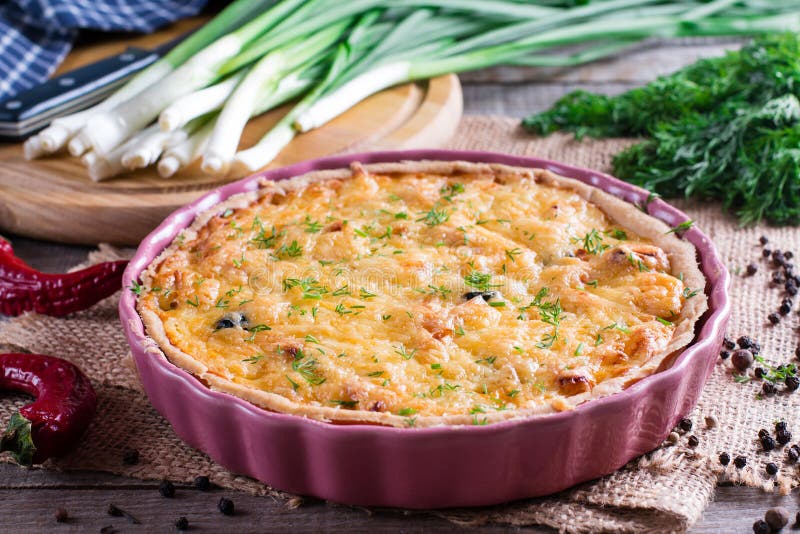 КИШ С беконом и грибами
