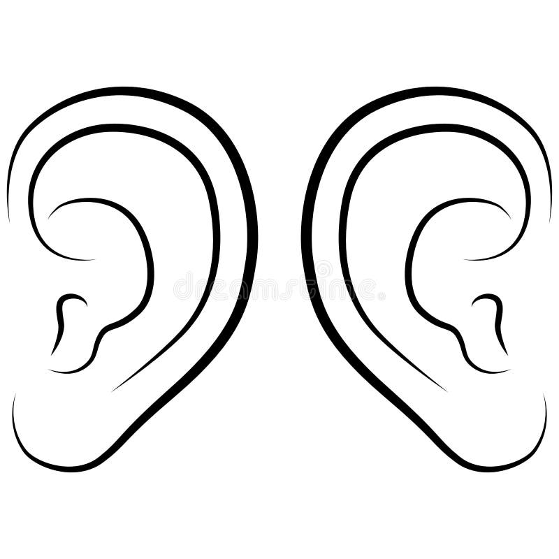 Картинка уши раскраска