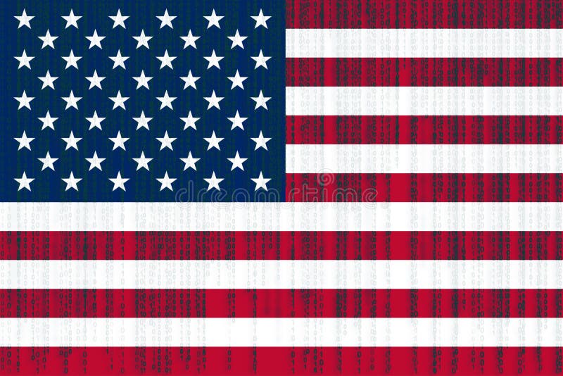 Сколько звезд на флаге третьей по размеру. Фото двоичный код США на фоне флага США.