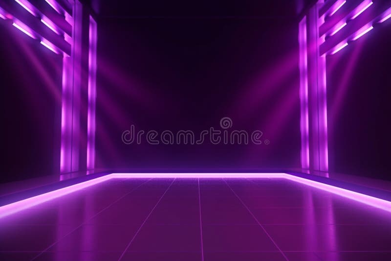 фон пустого помещения с прожекторами и огнями абстрактный фиолетовый фон с  неоновым светом Иллюстрация штока - иллюстрации насчитывающей накалять,  ноча: 274599228