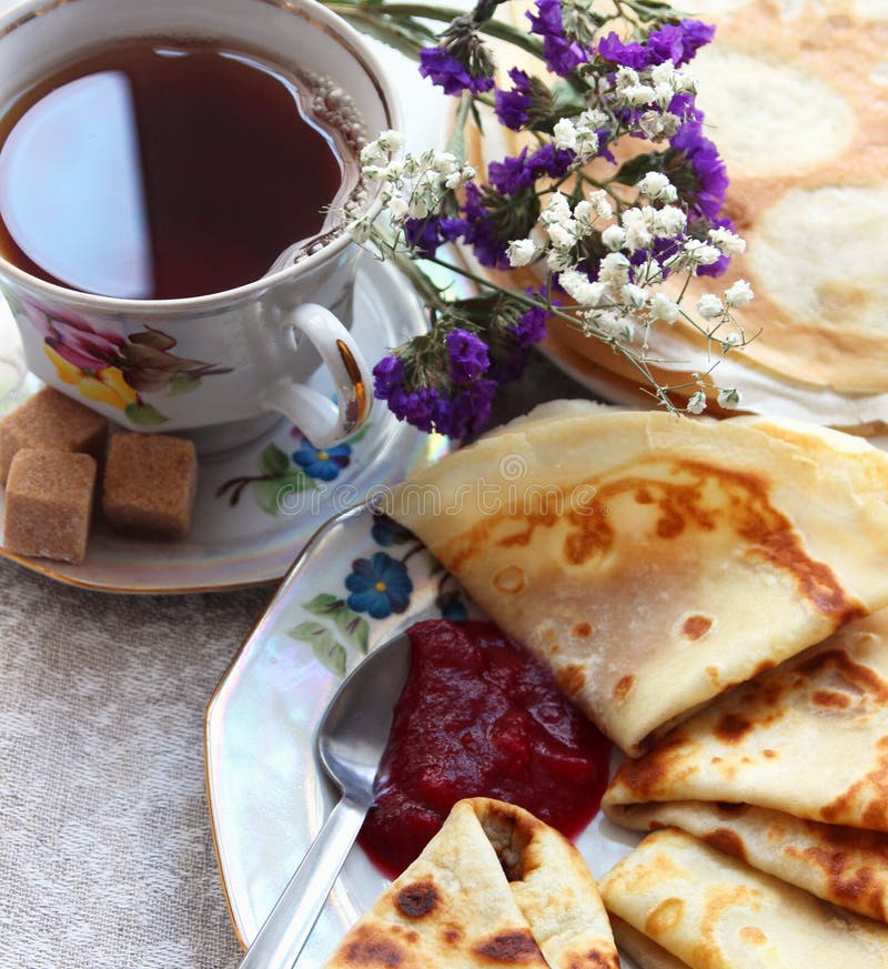 Картинки с блинчиками и вареньем с чаем и сгущенкой
