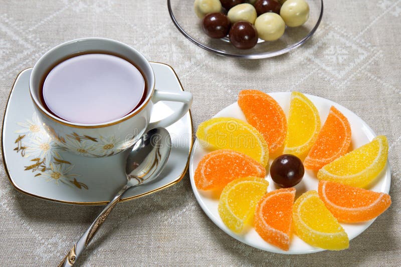Чай с мармеладом