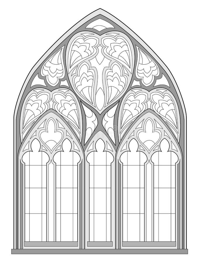 Окно в готическом стиле рисунок