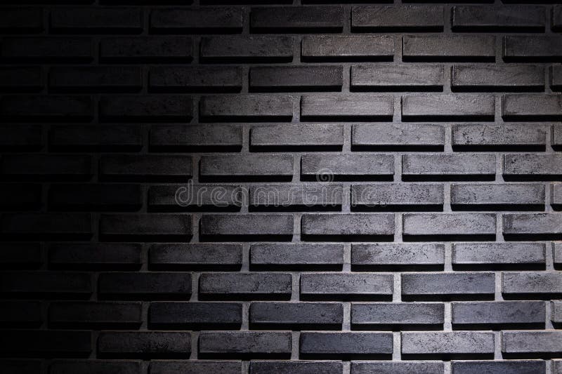 черный кирпичный фон стены с светлым пятном Стоковое Изображение -  изображение насчитывающей серо, выделять: 265485425