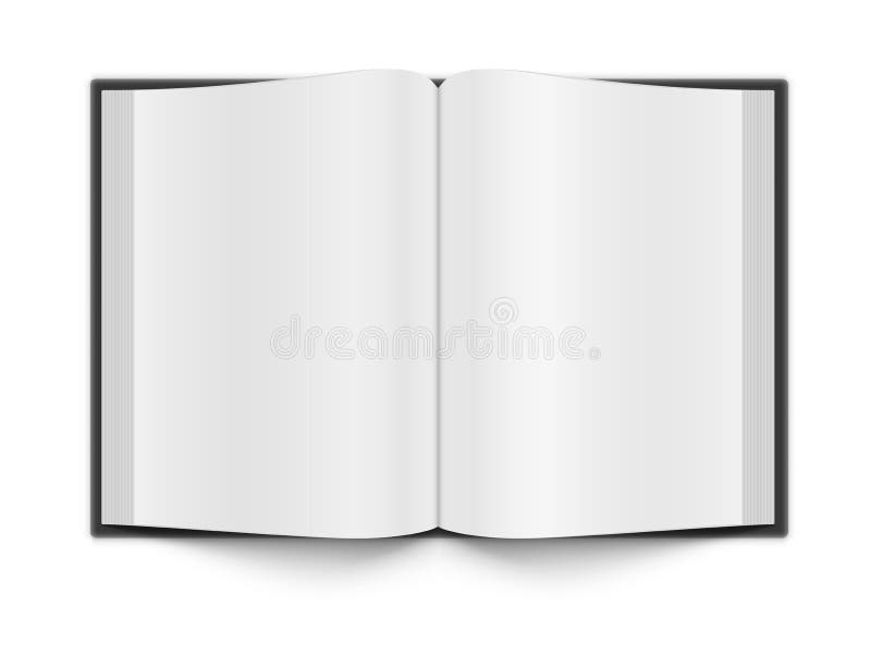Blank of open book with Cover on White background. Буклет в тетради