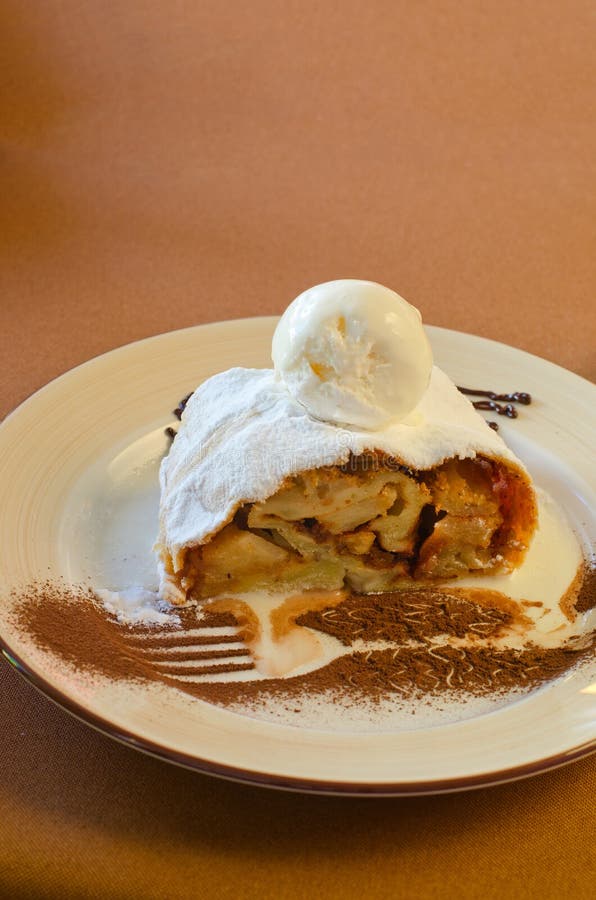 Apple Strudel with Vanilla Ice Cream