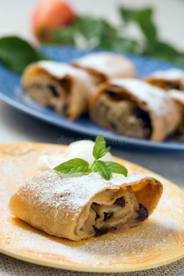 Apple Strudel with Vanilla Ice Cream