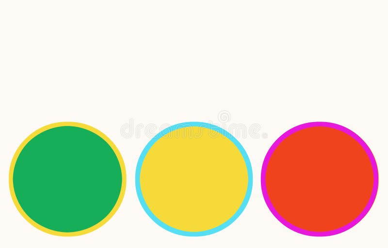 яркие круги на белом фоне с местом для текста. желтый красный и зеленый  круга Иллюстрация штока - иллюстрации насчитывающей круг, самомоднейше:  277563360