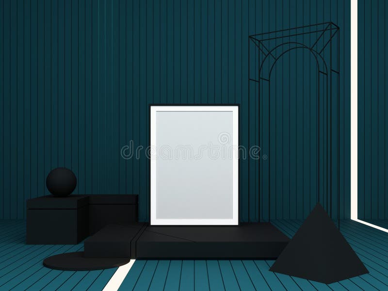 三维渲染抽象合成暗几何形状库存例证 插画包括有最小 淡色 方式 简单派 抽象 绿色 三维渲染抽象合成暗几何形状库存例证 插画包括有最小 淡色 方式 简单派 抽象 绿色