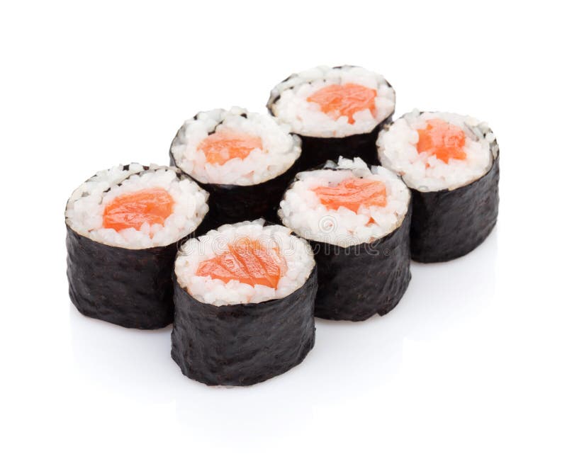 与三文鱼的寿司maki 库存照片 图片包括有与三文鱼的寿司maki