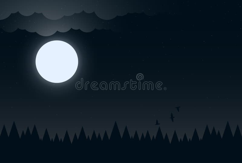 与月亮 云彩和黑暗的森林的夜背景向量例证 插画包括有靠山 背包 户外 闪烁 黑暗 节假日 与月亮 云彩和黑暗的森林的夜背景向量例证 插画包括有靠山 背包 户外 闪烁 黑暗 节假日