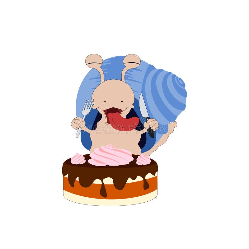 与蛋糕的动画片蜗牛向量例证 插画包括有宠物 食物 生日 蜗牛 动画片 巧克力 蓝色 甜甜 与蛋糕的动画片蜗牛向量例证 插画包括有宠物 食物 生日 蜗牛 动画片 巧克力 蓝色 甜甜
