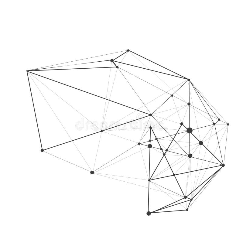 也corel凹道例证向量多角形几何背景抽象多角形几何形状爆炸尺寸技术元素与库存例证 插画包括有线路 多角形