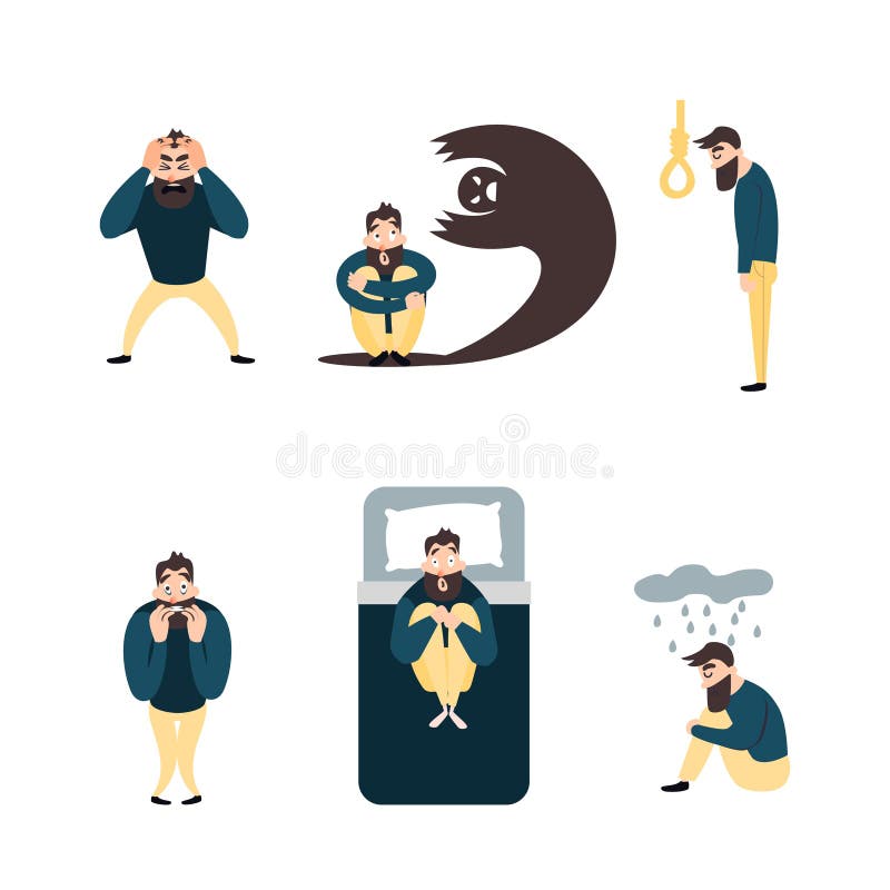 人有心理学或精神病问题的焦虑性障碍的病症人向量例证 插画包括有紊乱 损伤 情感 啼声 窘迫 人有心理学或精神病问题的焦虑性障碍的病症人向量例证 插画包括有紊乱 损伤 情感 啼声 窘迫
