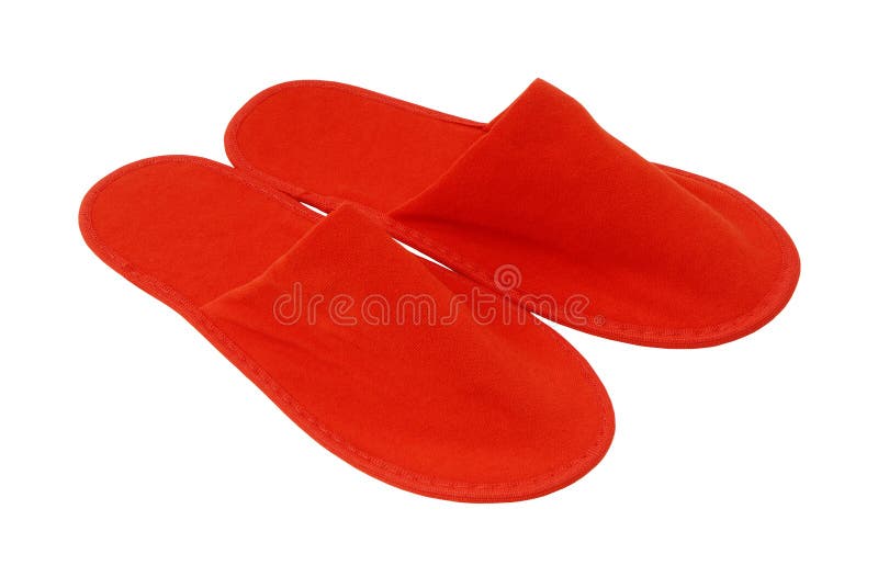 从旅馆的红色拖鞋 从飞机的红色拖鞋在白色库存照片 图片包括有温泉 是的 汽车旅馆 鞋子 鞋类 109135212