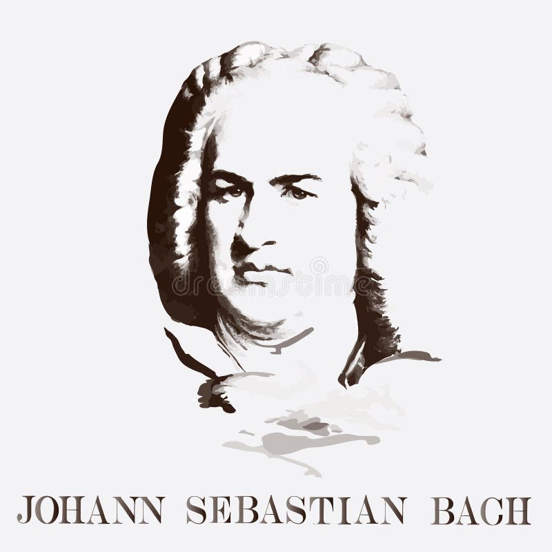作曲家约翰 塞巴斯蒂安bach的画象向量例证 插画包括有