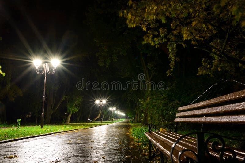 公园夜灯笼灯 胡同走道的看法 路在有树的一个公园和黑暗的天空作为在夏天eveni的背景库存图片 图片包括有 公园夜灯笼灯 胡同走道的看法 路在有树的一个公园和黑暗的天空作为在夏天eveni的背景库存图片 图片包括有