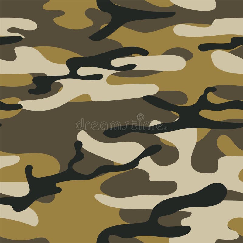 军事迷彩无缝线 卡其质地 时尚背景 抽象颜色矢量图插图 设计壁纸向量例证 插画包括有伪装 设计