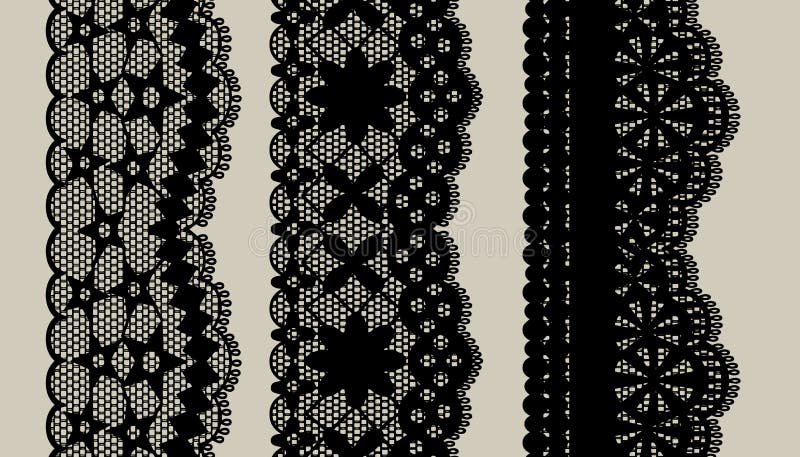 Black Trim Lace Ribbon. Jacquard Mesh Lace Fabric. Stock Vector -  Illustration of crochet, clothing: 232000403