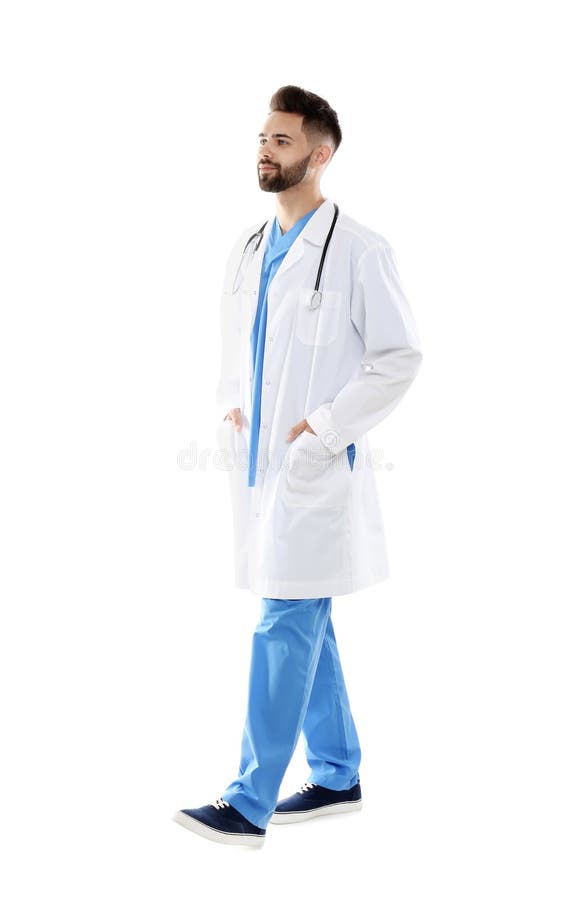 制服的年轻男性医生在白色库存照片 图片包括有 制服的年轻男性医生在白色库存照片 图片包括有