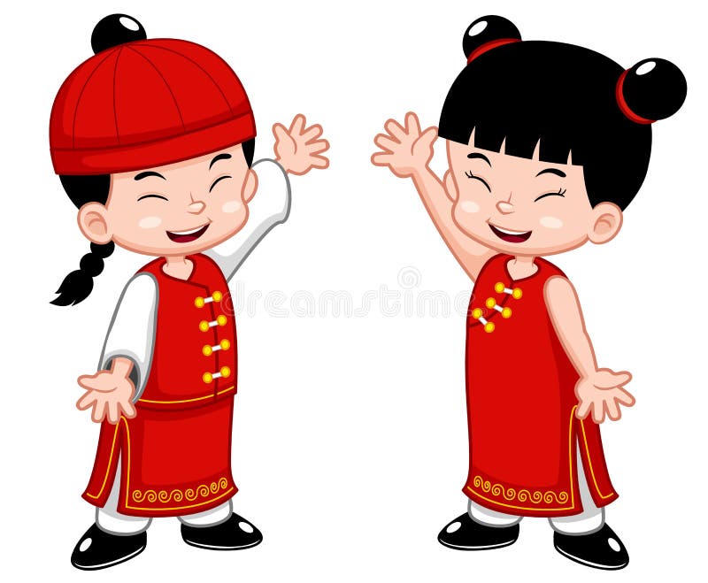 动画片中国人孩子向量例证 插画包括有 动画片中国人孩子向量例证 插画包括有