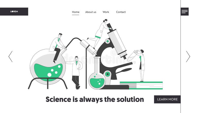 化学 制药概念网站登录页化学实验室科学家的显微镜观察向量例证 插画包括有化学实验室科学家的显微镜观察 化学 制药概念网站登录页