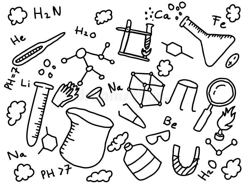 化学化学家乱画教育与工具的艺术样式库存例证 插画包括有