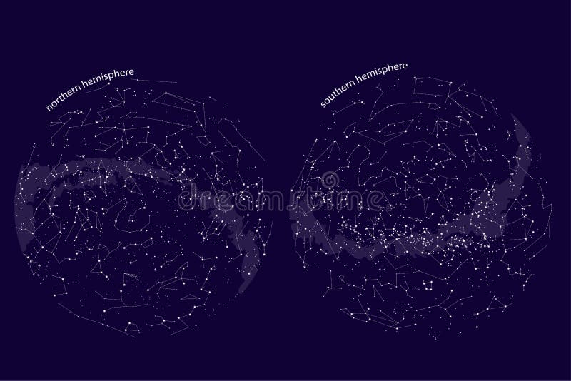南半球和北半球真正的星座 星图科学天文学 向量例证 插画包括有天空 服务台 研究 占星术 南半球和北半球真正的星座 星图科学天文学 向量例证 插画包括有天空 服务台 研究 占星术