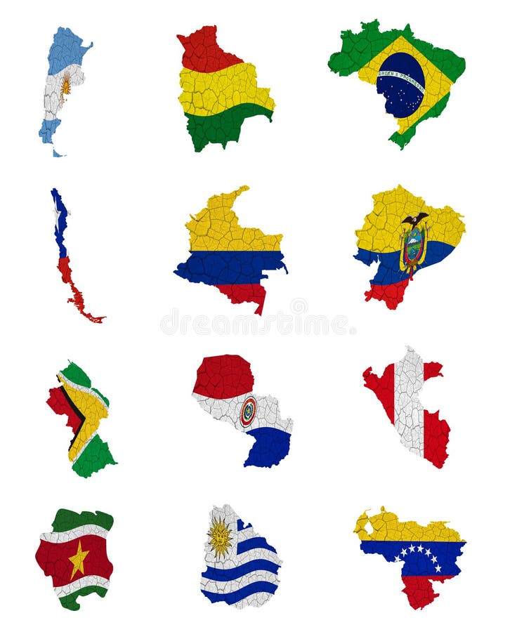 南美洲国旗映射库存例证 插画包括有