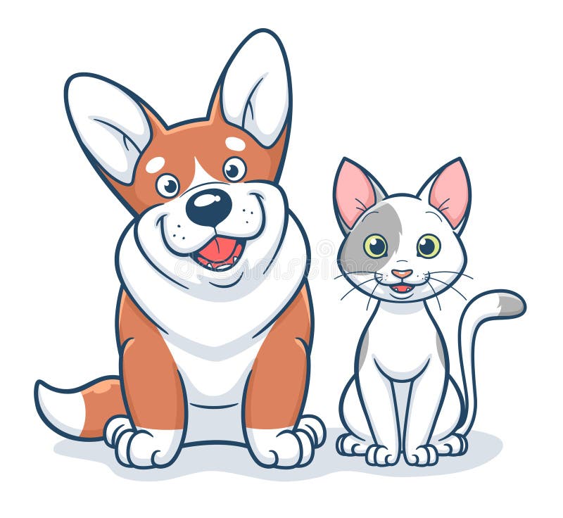 卡通可爱的宠物猫和狗向量例证 插画包括有国内 友谊 快乐 滑稽 敌意 字符 逗人喜爱 卡通可爱的宠物猫和狗向量例证 插画包括有国内 友谊 快乐 滑稽 敌意 字符 逗人喜爱