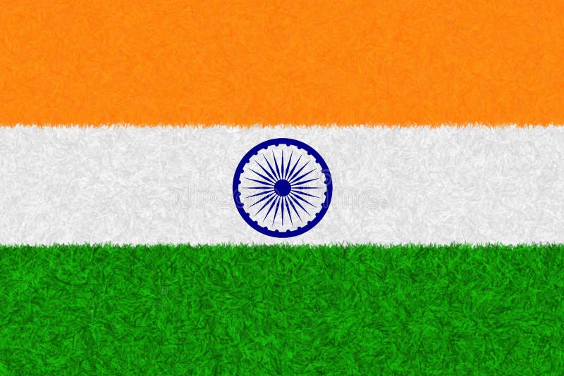 印度国旗地毯 毛皮或羽毛图案 用作背景 印度国家的象征国家自由库存例证 插画包括有身分 装饰