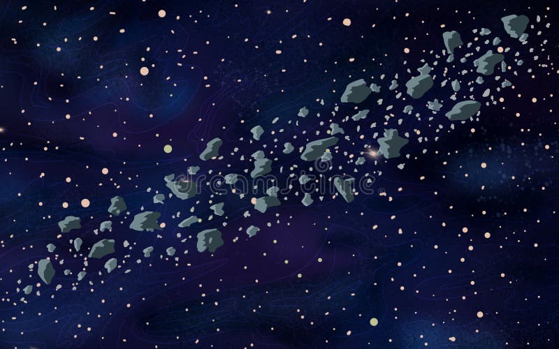 原始的异乎寻常的幻想小行星领域空间场面环境库存例证 插画包括有宇宙 图画 疏远 环境 月亮