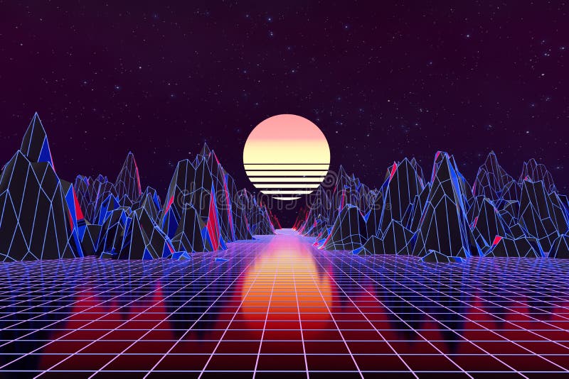 受80 S场景合成波和逆向波启发的3d背景图库存例证 插画包括有 受80 S场景合成波和逆向波启发的3d背景图库存例证 插画包括有