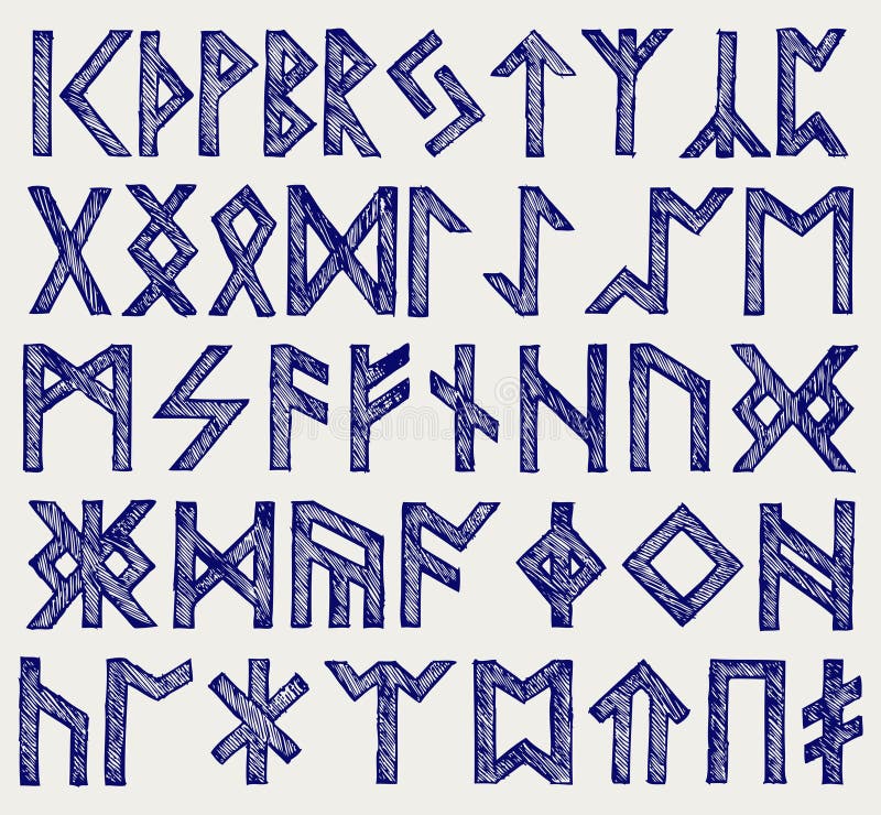 古代北欧文字的剧本向量例证 插画包括有古代北欧文字的剧本