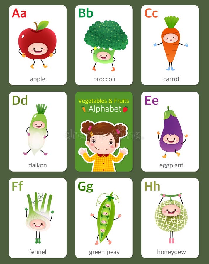 可印的flashcard英语字母表从a到h用果子和向量例证 插画包括有甘露 夹子 字符 闪卡