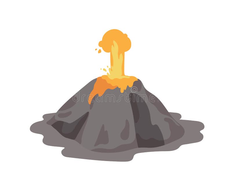喷发与抛出从火山口的熔岩喷泉的火山隔绝在白色背景火山爆发和地震向量例证 插画包括有地标 平面 喷发与抛出从火山口的熔岩喷泉的火山隔绝在白色背景火山爆发和地震向量例证 插画包括有地标 平面