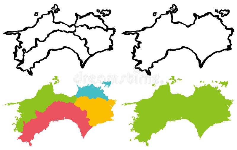 四国地图 向量例证 插画包括有四国地图