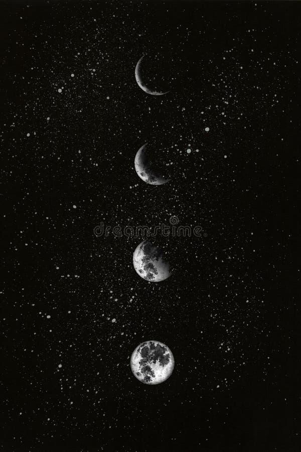 在夜空的月亮阶段r 库存例证 插画包括有在夜空的月亮阶段
