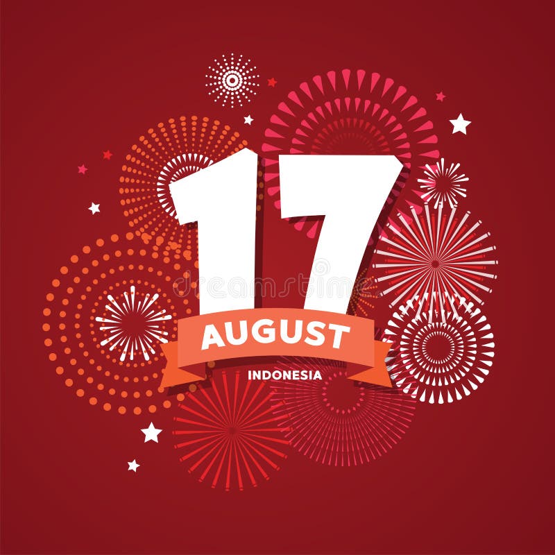 17在烟花背景的8月海报为庆祝印度尼西亚的国庆节印度尼西亚愉快的独立向量例证 插画包括有威严的 图象 17在烟花背景的8月海报为庆祝印度尼西亚的国庆节印度尼西亚愉快的独立向量例证 插画包括有威严的 图象