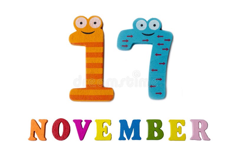 在白色背景 数字和信件的11月17日库存例证 插画包括有概念 信函 编号 设计 月份 提示